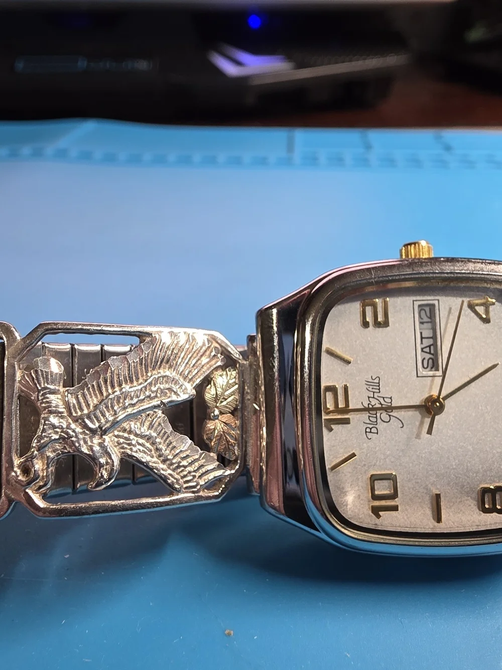 Black Hills Gold Silver-Tone Watch with Gold Accents